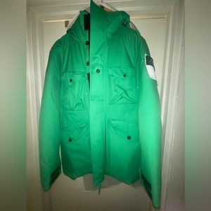 Stone Island compass logo hooded parka coat